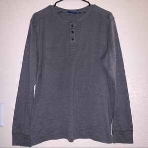 Apt. 9 Men’s Medium Charcoal Gray Three Button Long Sleeve Henley